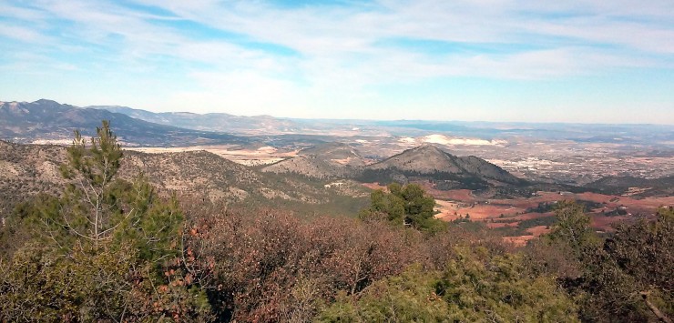 Vistas desde el Pico del Águila, con la Sierra Quípar y parte del Valle de Burete en primer plano. Por Pedro Abellán Robles